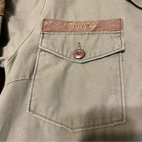 TNA Khaki Army Green Button Up Shirt - Picture 3 of 9